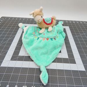 Mary Meyer Lily Llama Alpaca Knotted Fleece Plush Lovey Security Blanket Teal